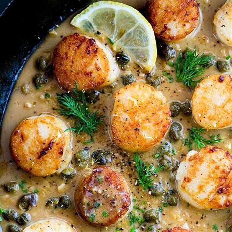 Once you get the sear on one side, remove the pan from the heat, flip the scallop and let it. Pan Seared Scallops with Lemon Caper Sauce | The Recipe Critic