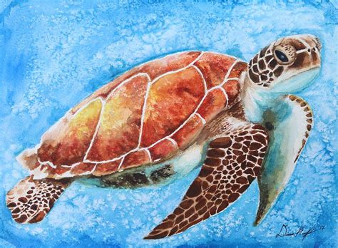 Sea Turtle Painting By Dionna Kemp Fine Art America