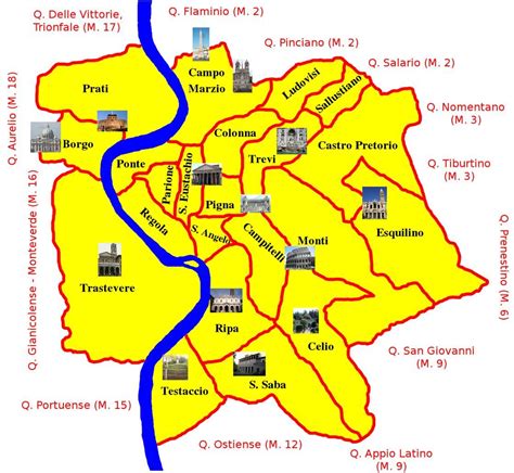 Mappa E Cartina Dei 19 Municipi E Quartieri Di Roma Onde Ficar Em