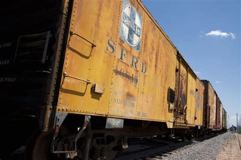 Yellow Railroad Freight Cars Editorial Image Image Of Haul