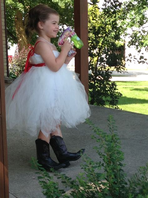 Our Own Flower Girl With Tutu Dress And Cowboy Boots Flower Girl