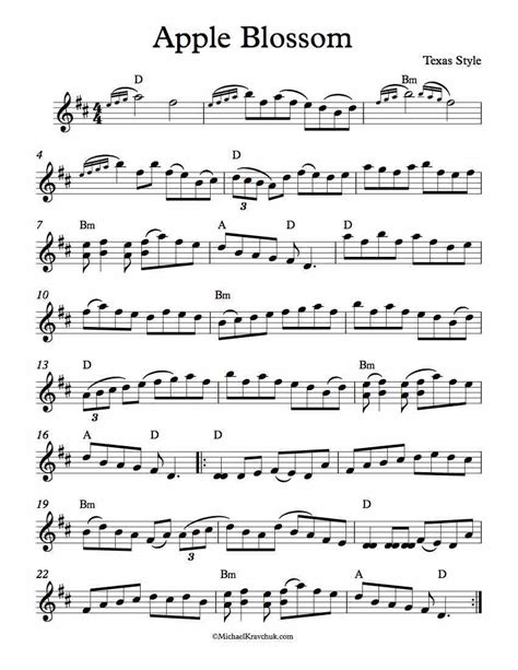 Free Violin Sheet Music Apple Blossom Fiddle Michael Kravchuk