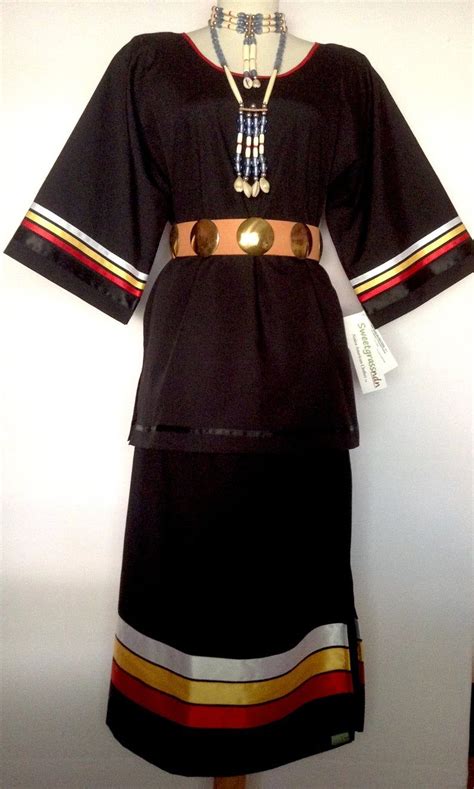 Native American Regalia Traditional Black Pow Wow Straight Style Ribbon