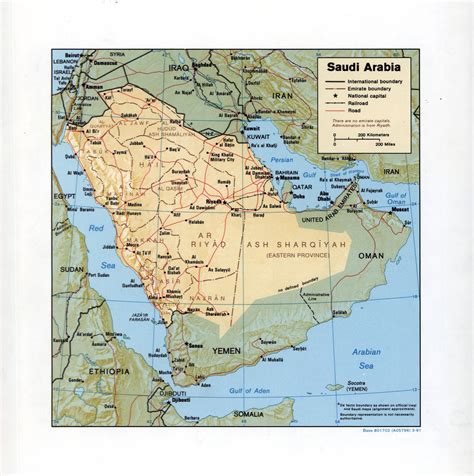 Topographical Map Of Saudi Arabia