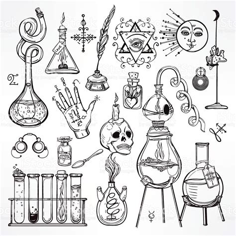 Set Of Trendy Vector Alchemy Symbols Royalty Free Stock Vector Art