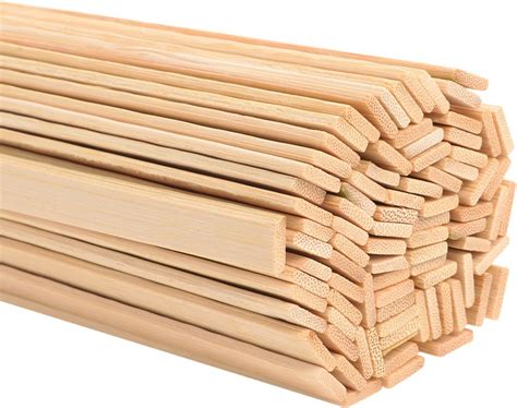 Satinior 157 Inches 100 Pieces Wood Craft Sticks Natural Bamboo Sticks