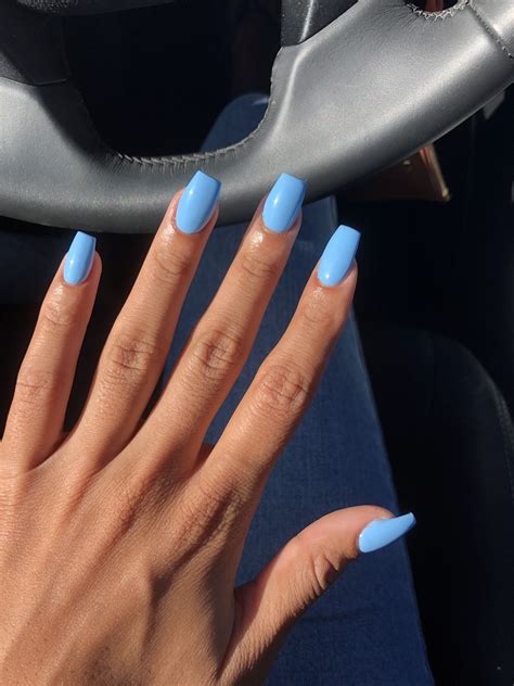 Blue Acrylic Coffin Nails Summer Nail Inspo In 2019 Nails Blue