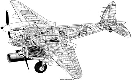 Ww Ii Gm Ww Aircraft Aircraft Design Present Day Cutaway Line