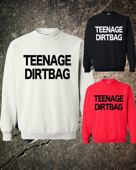 Teenage Dirtbag One Direction Crewneck Sweater Sweatshirt Red White Black