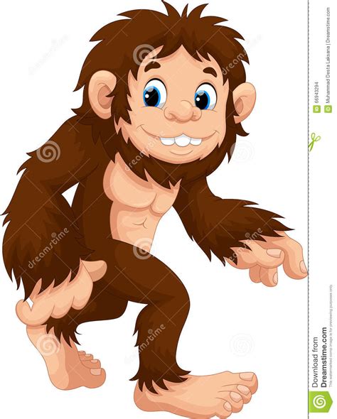 Sasquatch walking cartoon stock illustration. Illustration of dangerous