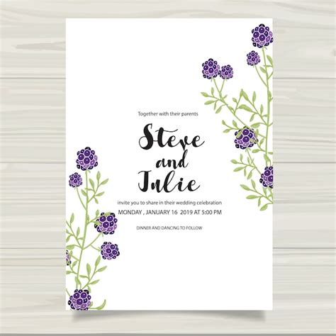 Free Vector Floral Wedding Card