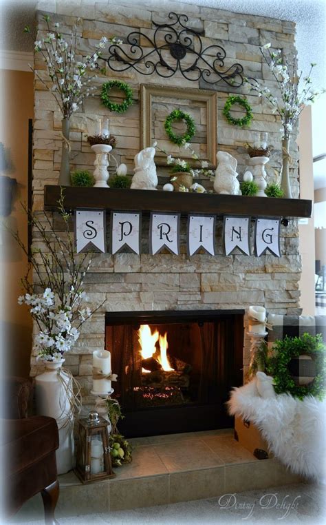 Spring Mantel And Hearth Spring Mantel Decorating Ideas Spring Easter