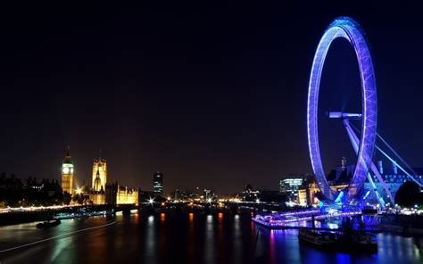 1920x1200 River Boat Ferris Wheel Bridge London Eye London River