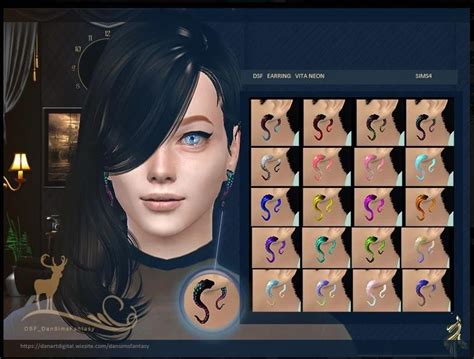 The Sims 4 Dsf Earring Vita Neon Download Snake Jewelry Animal