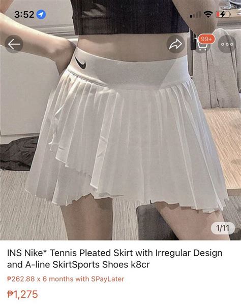 Nike Tennis Pleated Skirt A Line Womens Fashion Bottoms Skirts On