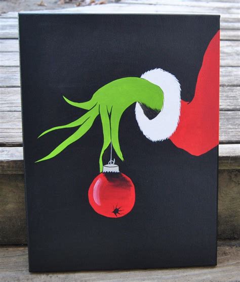 Christmas Grinch Canvas Painting Artwork Grinch Display
