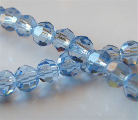 Pcs Mm Faceted Round Crystal Beads Pale Blue Beadsforewe