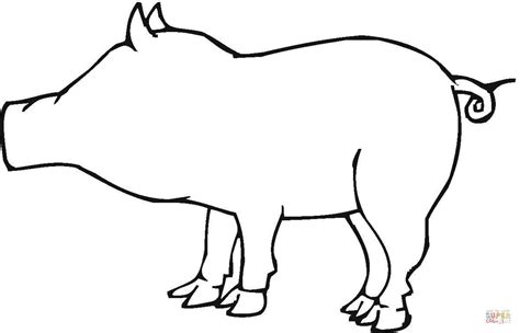 Pig Outline Coloring Page Free Printable Coloring Pages