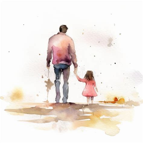 Father Daughter Watercolor Stock Illustrations 531 Father Daughter