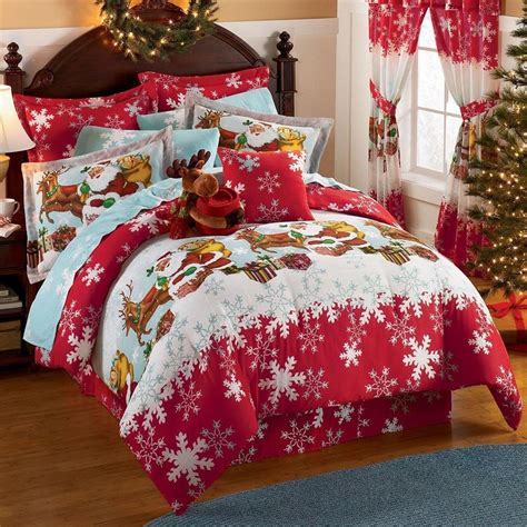 New Christmas Up On Roof Top Comforter Sheets Bed In Bag Twin Or Queen