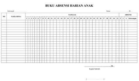 Contoh Format Absensi Siswa Beinyu Com | My XXX Hot Girl