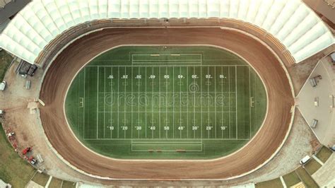 American Football Field Large Stadium Aerial View Stock Image Image