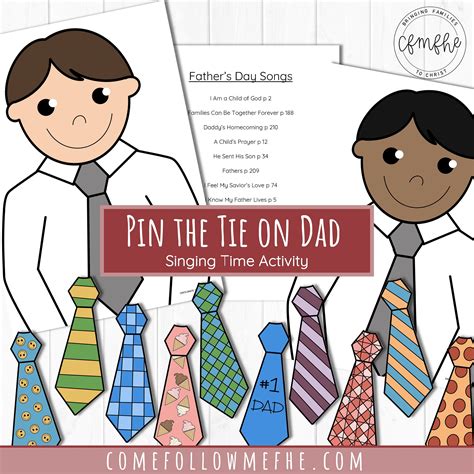 Pin The Tie On Dad Singing Time Activity Etsy