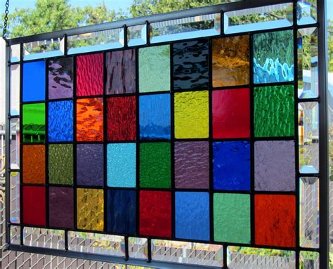 Multi Color Large Stained Glass Window By Debsglassart On Etsy