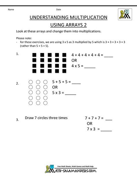 Multiplication Arrays Worksheets Grade 2 Hot Sex Picture