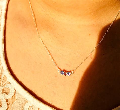 December Birthstone Necklace Sterling Silver Ct Gold Etsy