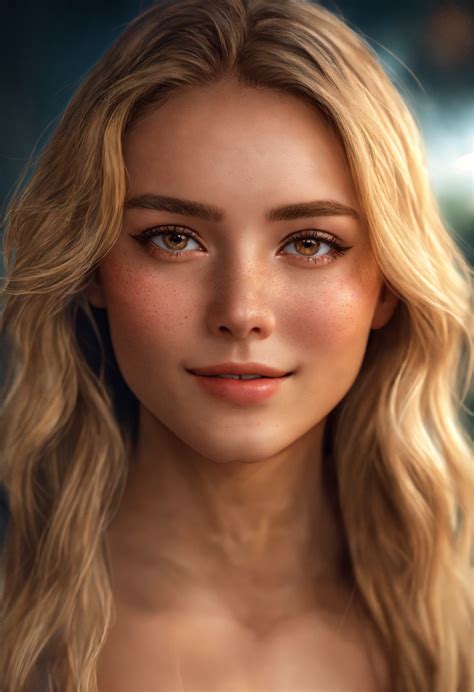 Lexica A Realistic Face Photo Of An 18 Years Old Girl With Brown Shiny Eyes Blonde Hair