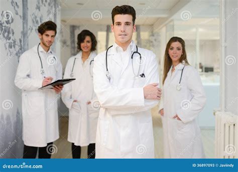 Group Of Medical Workers Portrait In Hospital Stock Image Image Of