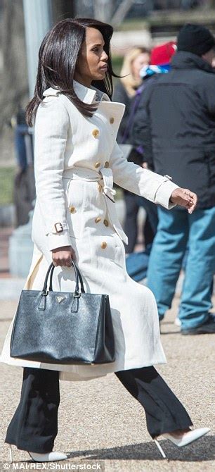 Kerry Washington Dons Trench Coat For Shoot Outside White House Daily