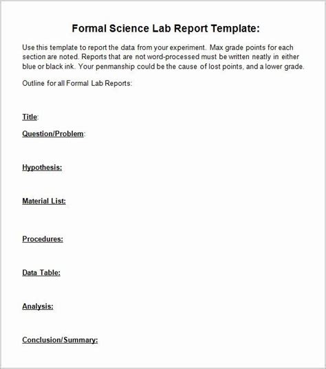 Formal Lab Report Template Awesome Free 7 Sample Lab Report Templates