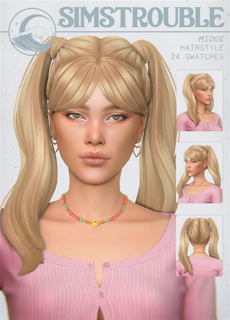 Midge By Simstrouble Simstrouble Sims Hair Hairstyle Mod Hair