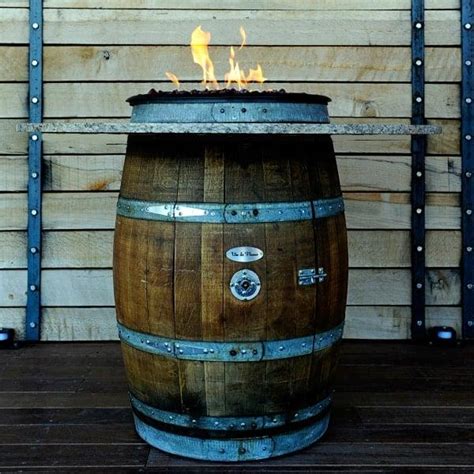 Grand Wine Barrel Fire Pit Table Metal