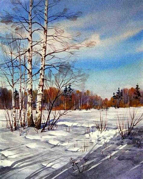 Winter Scene Paintings Winter Landscape Painting Painting Snow