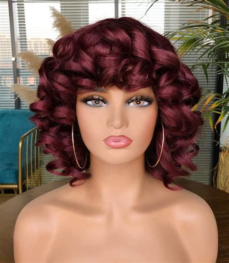 Afro Big Bouncy Fluffy Kinky Synthetic Short Curly Wig For Etsy
