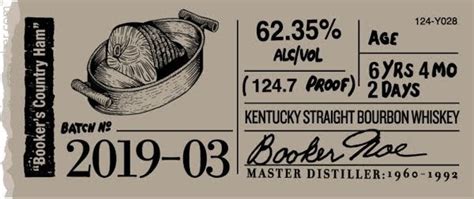 Being 6th generation distiller with beam blood coursing through his veins, as well as growing up in the heart of kentucky, it was only natural. Booker's Batch 2019-03 ' Booker's Country Ham ...