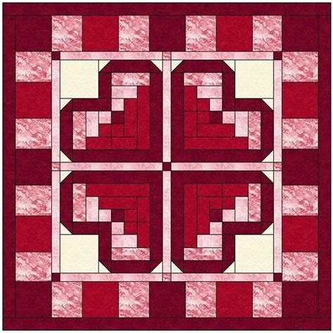 Strip set log cabin pattern. Log Cabin Heart Quilt Block Pattern | Heart quilt, Heart ...
