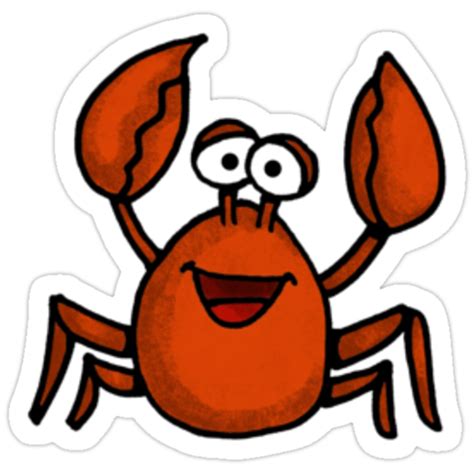 Happy Crab Stickers By Corrie Kuipers Redbubble