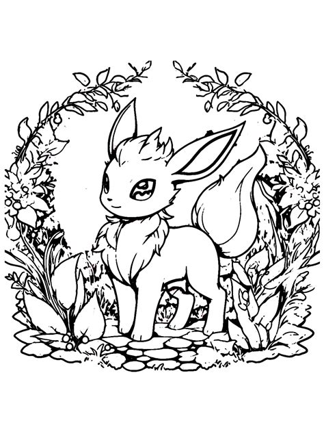 Pokemon Pictures Coloring Pages Leafeon Printable Coloring Online Free