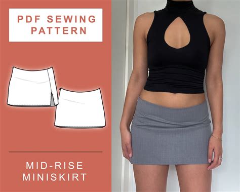 Pdf Mid Rise Mini Skirt Sewing Pattern Xxs 3xl A4 A0 And Us Letter