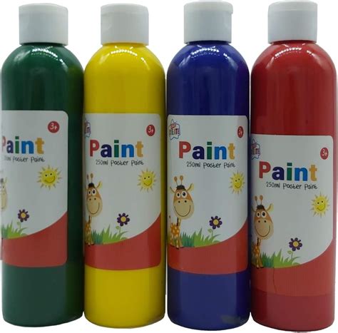 4x Craft Paint 250ml Kids Finger Art Painting Fun Non Toxic Colours For