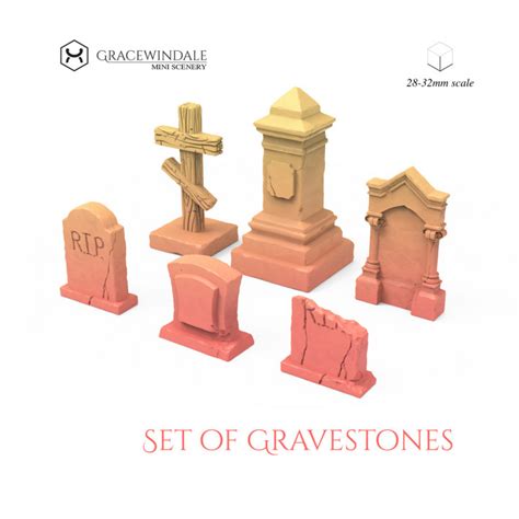 3d Printable Set Of Gravestones By Gracewindale Mini Scenery
