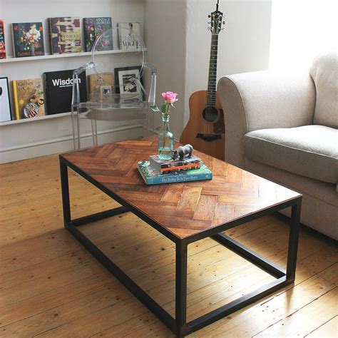 We made it from an old drawer! Upcycled Parquet Floor Coffee Table By Ruby Rhino ...