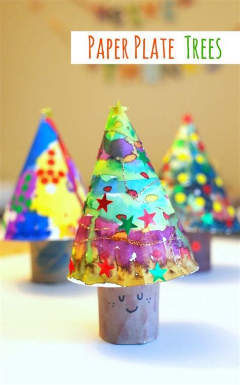 3d Paper Plate Christmas Trees Christmas Crafts For