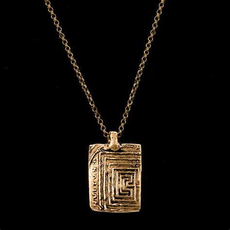 Labyrinth Necklace Labyrinth Jewelry Maze Necklace Greek Labyrinth