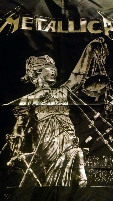 Rare Metallica And Justice For All Fabric Flag Wall Banner Tapestry