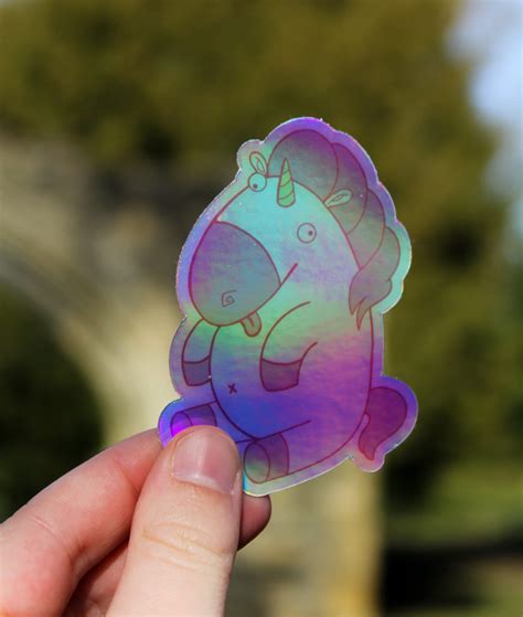 Holographic Unicorn Die Cut Sticker Etsy